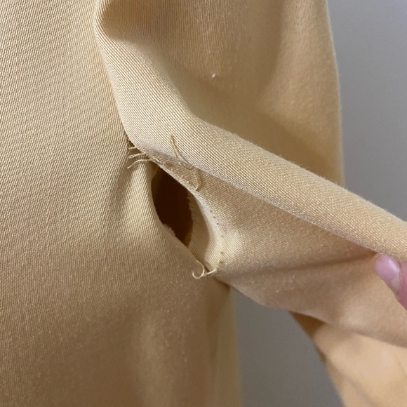 VINTAGE 1970’s Teal Traina Traina Boutique Peach Trench Pleated Dress Size Large - Picture 4 of 15